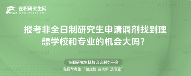 報考2026非全日制研究生申請調劑找到理想學校和專業的機會大嗎?