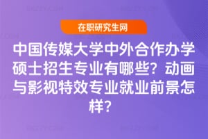 中國傳媒大學中外合作辦學碩士招生專業有哪些？2026動畫與影視特效專業就業前景怎樣？