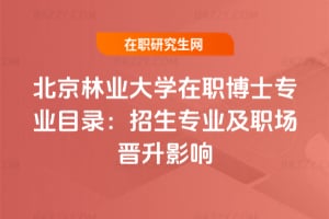 北京林業(yè)大學(xué)在職博士專業(yè)目錄:2026招生專業(yè)及職場(chǎng)晉升影響