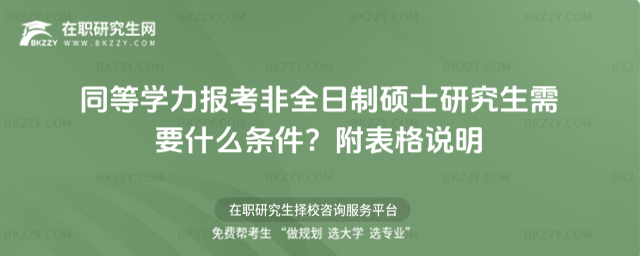 同等學力報考2026年非全日制碩士研究生需要什么條件?附表格說明