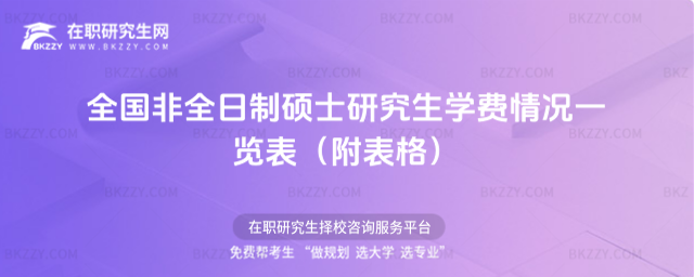 2026年全國非全日制碩士研究生學費情況一覽表(附表格)