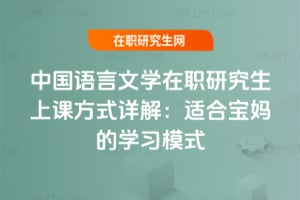 中國語言文學在職研究生上課方式詳解:適合寶媽的學習模式