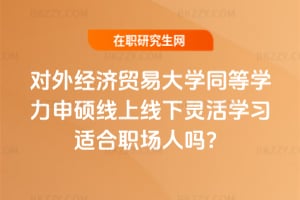 對外經(jīng)濟貿(mào)易大學同等學力申碩線上線下靈活學習適合職場人嗎?
