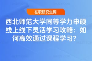 西北師范大學同等學力申碩線上線下靈活學習攻略:如何高效通過課程學習?