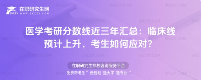 醫學考研分數線近三年匯總