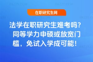 法學在職研究生難考嗎？2026年同等學力申碩或放寬門檻，免試入學成可能！