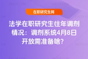 法學在職研究生往年調劑情況：2026調劑系統4月8日開放需準備啥？